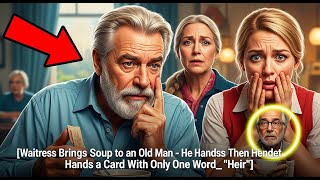 Waitress Brings Soup to an Old Man — Then He Hands Her a Card With Only One Word  “Heir”