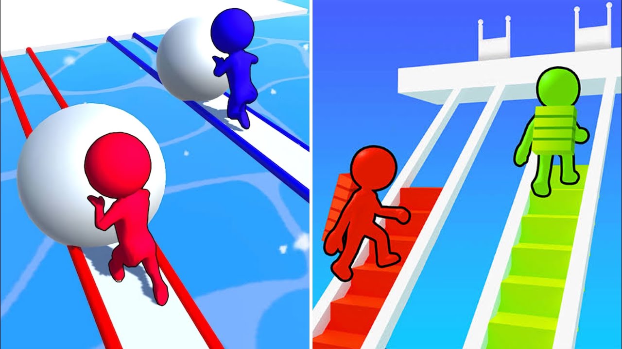 Snow Race Vs Bridge Race🟥🟢🟥MAX Levels Big Update Walkthrough Mobile Gameplay BTE12