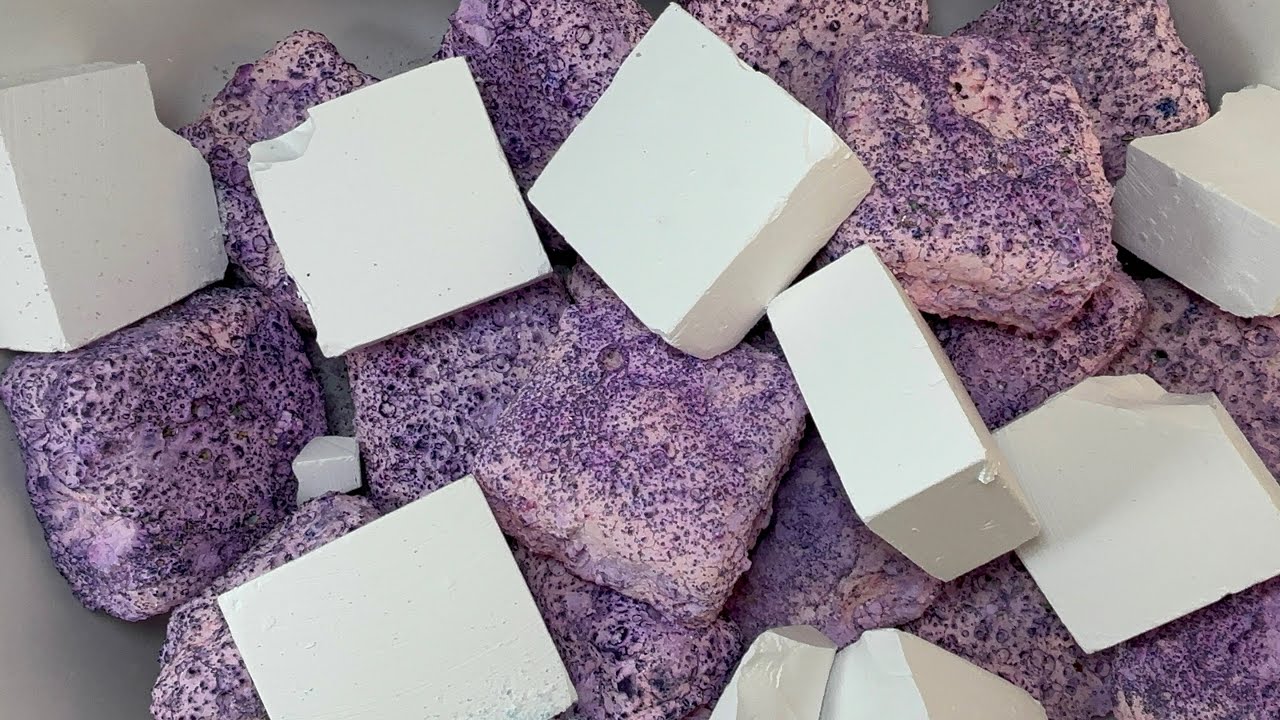 Purple pasted Blocks and Plain soft Chalk | Oddly Satisfying 
