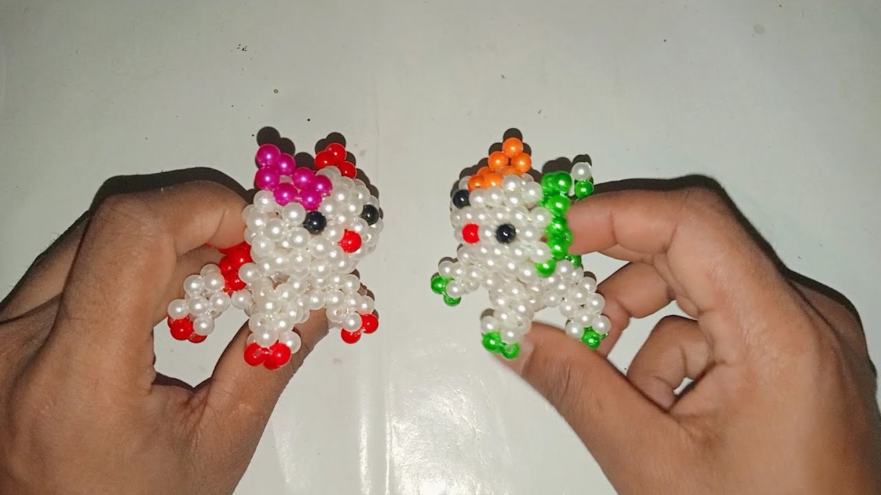 পুতির বিড়াল / পুতির তৈরি জিনিস part 1 - 3 / how to make a cat with bead / beads work