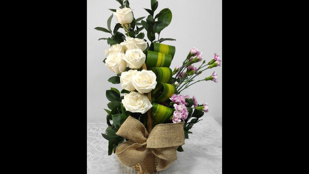 pink and white floral arrangement