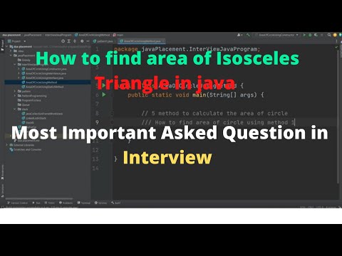 How to find area of Isosceles Triangle  in java |  Most Important asked question in Interview