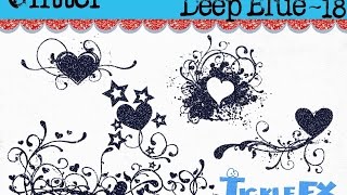 10 Glitter Hearts 2 Vectors in Deep Blue#18 Clip Art Digital Scrapbooking