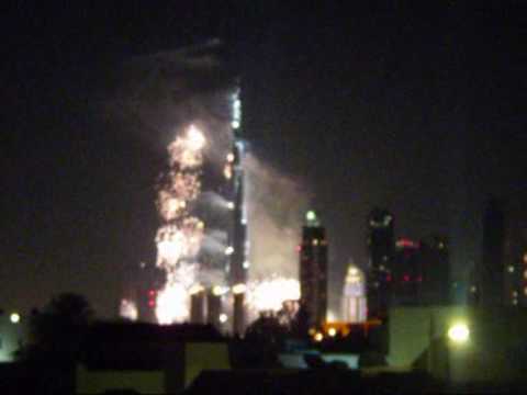 Burj Khalifa (Burj Dubai) fireworks 4th Jan 2010