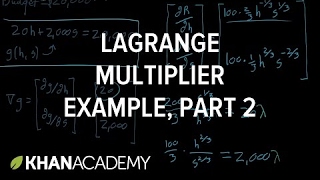 Lagrange multiplier example, part 2