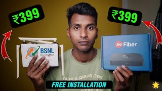 Jio Fiber🛜 vs BSNL Fiber - ₹399 Plan Compare &amp; Installation Process | FREE 60 DAY 🤩 