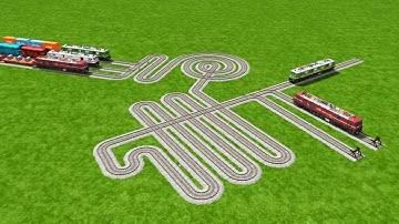 💖 MULTIPLE TRAINS PASSING BY ROUND CIRCLE RISKY RAILROAD TRACKS | Beamng Drive | #trainsimuletor 