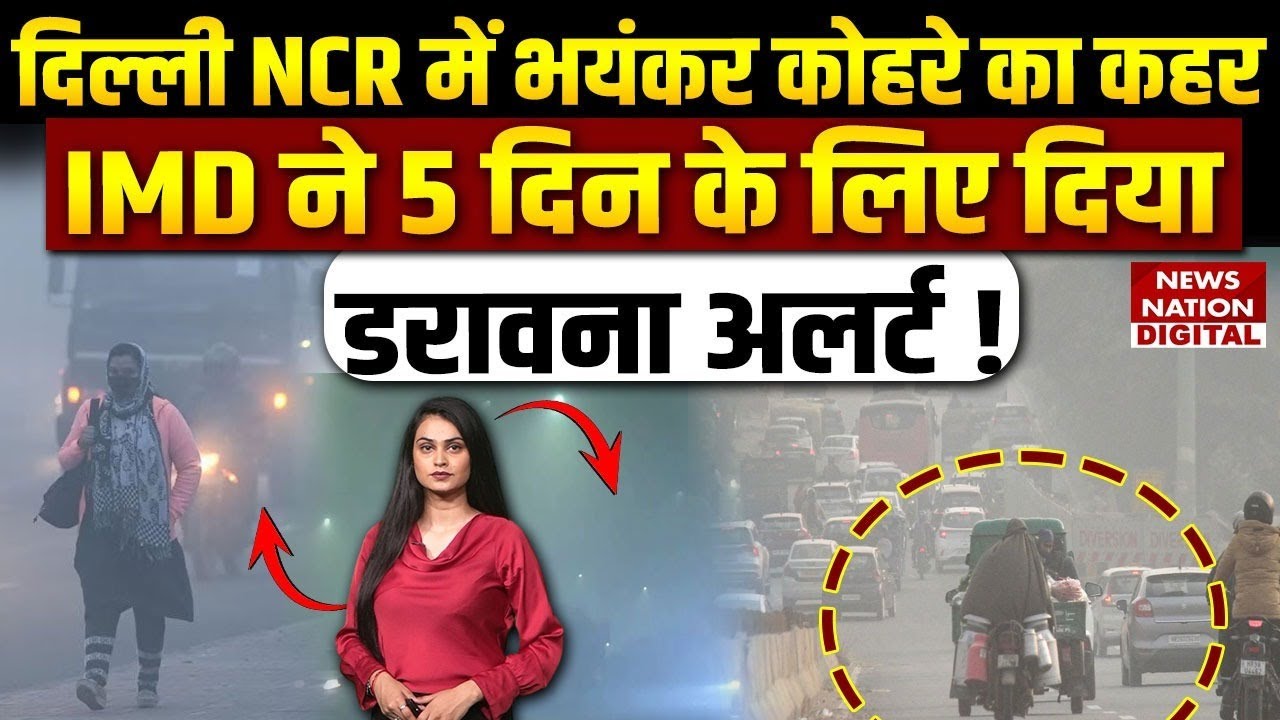 Weather Forecast : Delhi NCR में भयंकर Fog का कहर | IMD Alert for 5 Days | Cold Wave | AQI | Rain