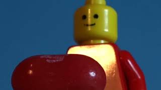 Lego Man eats a jellybean