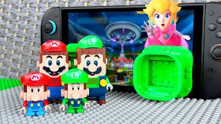 Lego Mario Enters Super Mario Galaxy! Luigi Helps Save Peach! #legomario