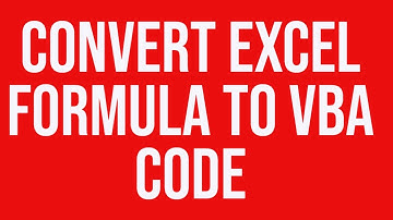 Convert MS Excel Formula to VBA code