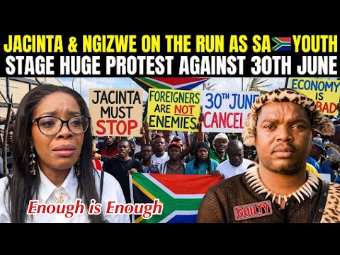 JACINTA & NGIZWE ON THE RUN😭 AS SOUTHAFRICAN🇿🇦YOUTH PROTEST MASSIVELY AGAINST 30TH JUNE 