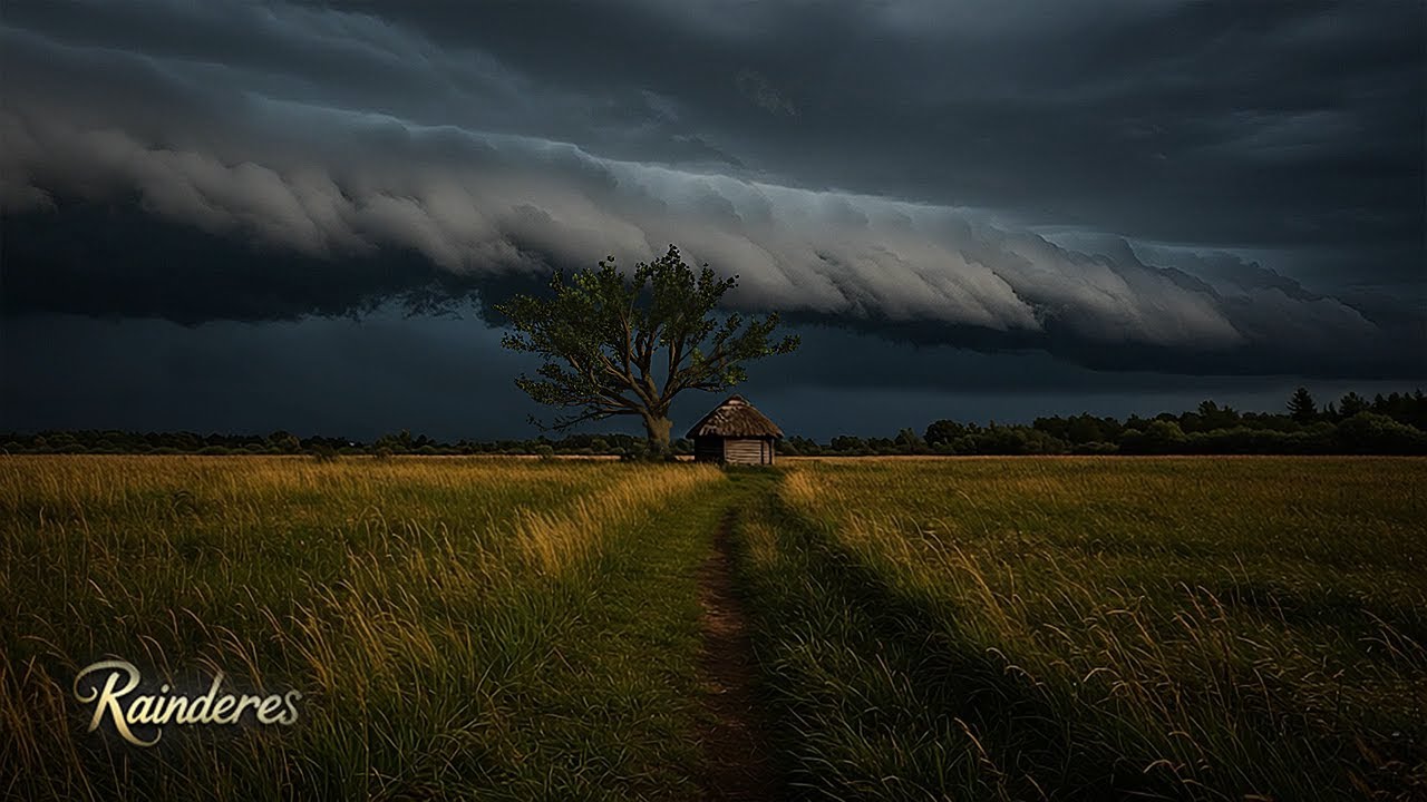 Colossal Plains Thunderstorm | Supercell Lightning & Howling Wind Ambience | Calm Before the Storm