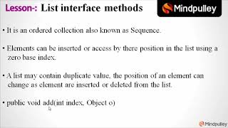007 list interface and its methods - Advance Java Beginners to Expert