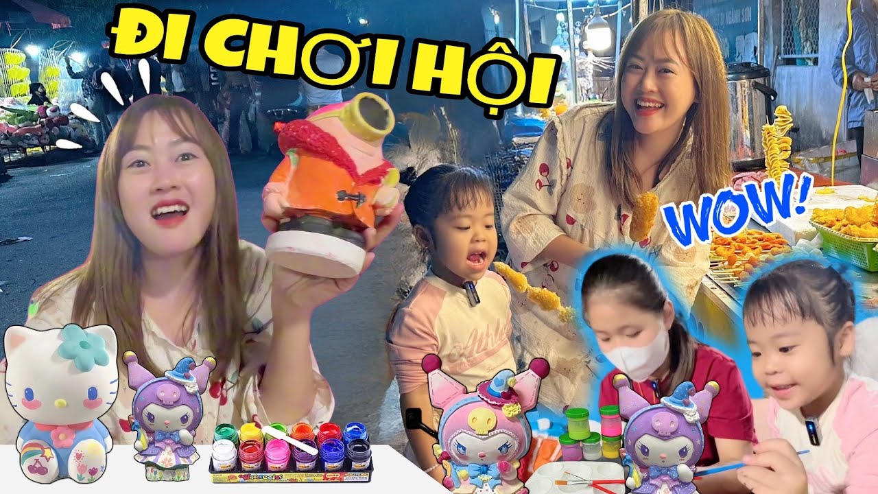 Mẹ Hà Hà Hí Đưa Em Mint Vy Đi Chơi Hội Làng I Hà Hà Hí Vlog