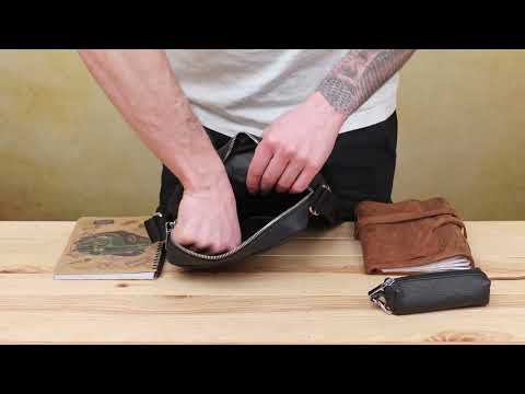 Чорна шкіряна сумка месенджер Shvigel leather 16331 video Чорна шкіряна сумка месенджер Shvigel leather 16331 video
