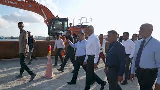 President inspects progress of Hulhumalé Phase III land reclamation