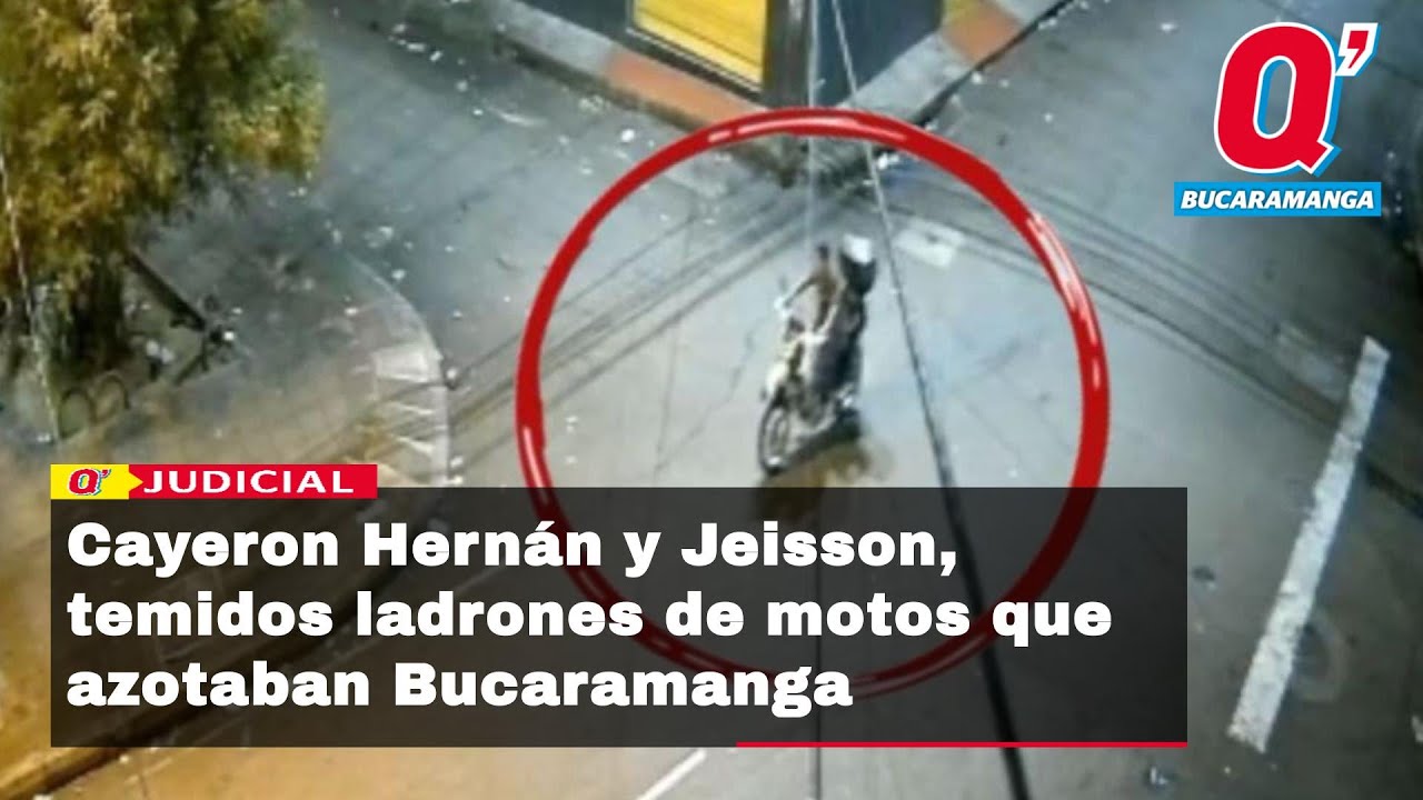 Cayeron Hernán y Jeisson, temidos ladrones de motos que azotaban Bucaramanga