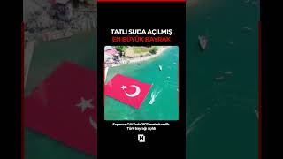 19 Mayıs, Sapanca Gölü'nde 1923 metrekarelik bayrak açılarak kutlandı #sakarya #sapanca #bayrak