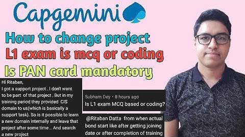Capgemini - How to change project - L1 exam pattern | Capgemini onboarding queries