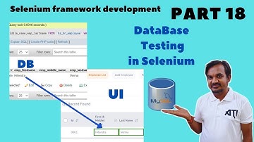 Part 18: Database Testing in Selenium - Step-by-Step Guide for Selenium Automation Framework
