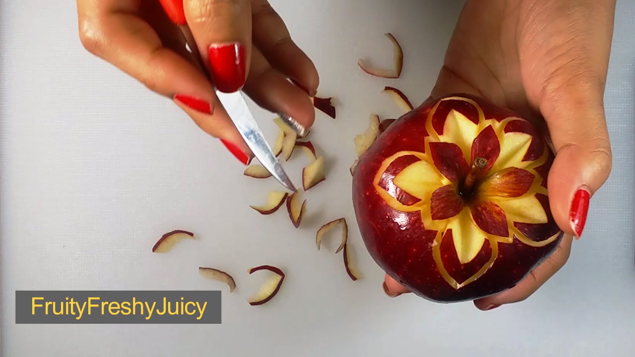 Apple Flower Style Carving Fruit & Vegetable Design & Decoration