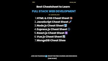 Best Cheatsheet to Learn Full Stack Web Development