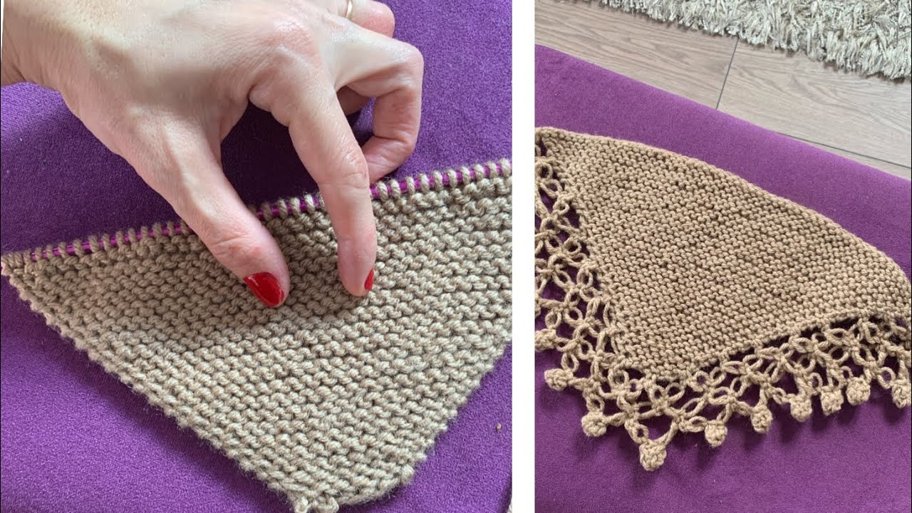 Gizli Artırmalı Haraşo Şal / Triangle (Purl St) Shawl