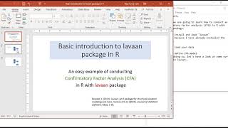 Confirmatory Factor Analysis (CFA) with lavaan package in R