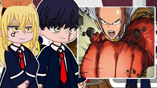 Mashle React to Saitama vs Garou || One Punch-Man || Part 5 || Gacha React