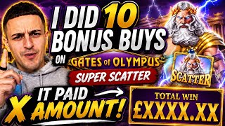 I DID 10 BONUS BUYS ON GATES OF OLYMPUS SUPER SCATTER…. WE WON X AMOUNT screenshot 3