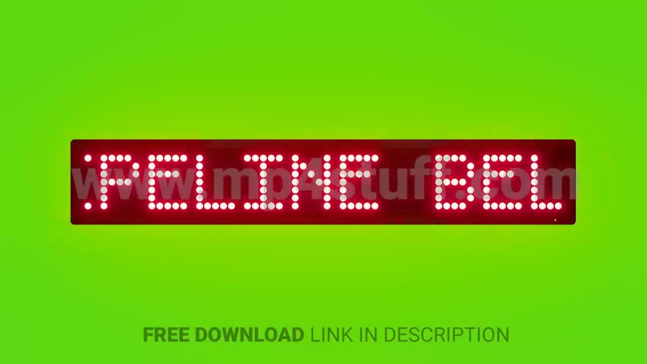 Pipeline Below Scrolling Red Dot Matrix LED Text Animation on Green Screen Seamless Loop