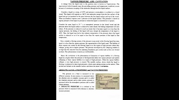 VAPOUR PRESSURE AND CAVITION FOR BARC INTERVIEW 🥰