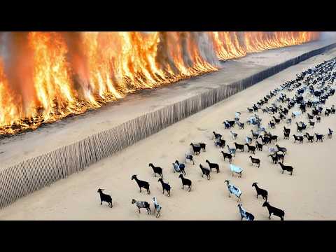 تركوا آلاف الماعز بمفردهم في مواجهه النيران وبعد 3 سنوات اصيب الجميع بالصدمه