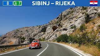 Driving in Croatia. Road from Sibinj to Rijeka. 4K
