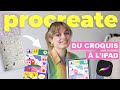 Tuto procreate  du croquis  lipad brushes couleurs astuces