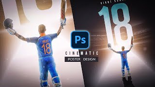 How to Create Professional Sport Poster Design in Photoshop | Cricket poster design #viratkohli