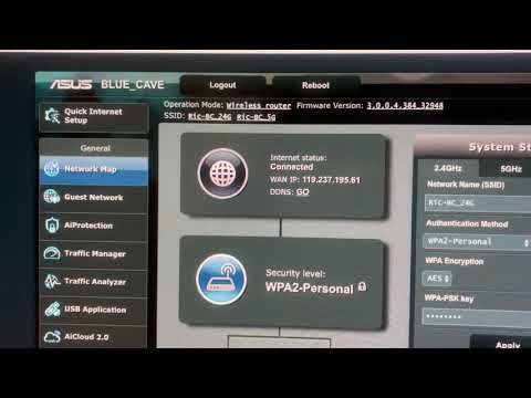 Asus Blue Cave router login page shown disconnected