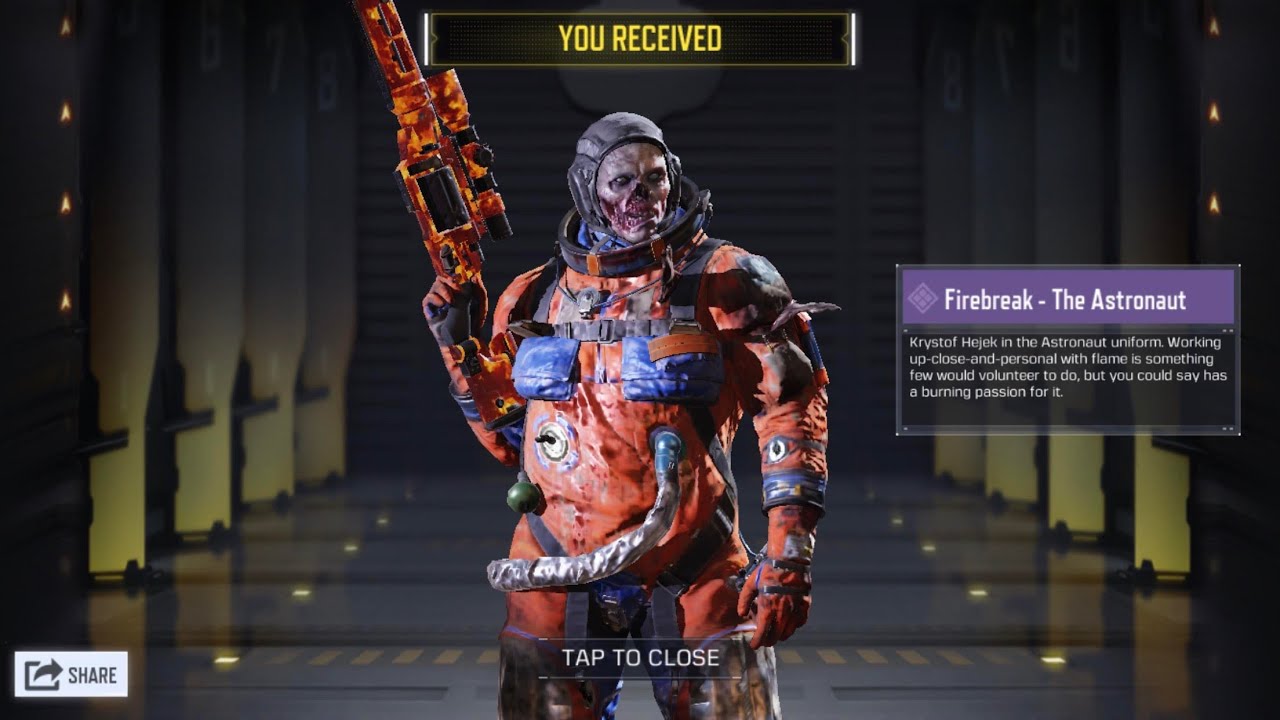 Best Skin In Call Of Duty Mobile Firebreak Astronaut Zombie Youtube