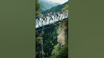 Thumbnail of Glass Bridge COLLAPSES With Tourists On It! (REAL Footage!) 😱🌉#shorts #ai