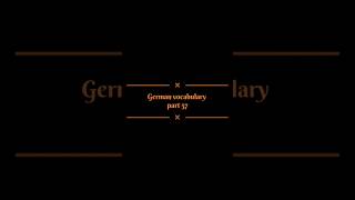 German vocabulary | German Course | German Language  #deutschkurs