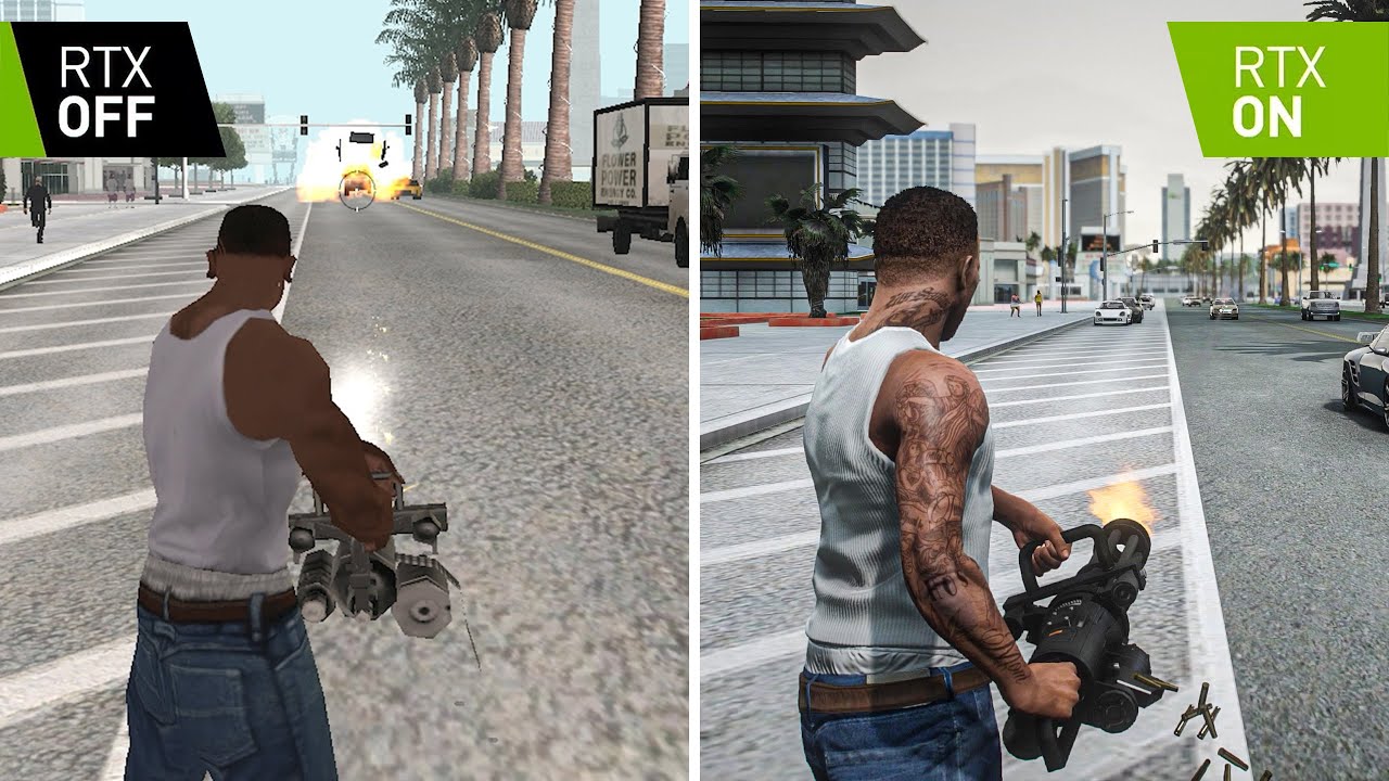 GTA San Andreas 2004 vs 2021 Remastered Graphics Comparison - GTA SA  Remastered RTX™ 3090 Gameplay - YouTube