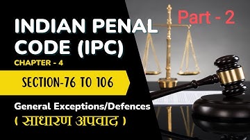 General Exceptions/Defences || Part 2 || I.P.C. Sec - 85 to 95 || Chapter 4 || साधारण अपवाद