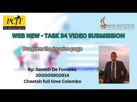 Task 34 : Program the invoice page | Web Programming | Java Institute