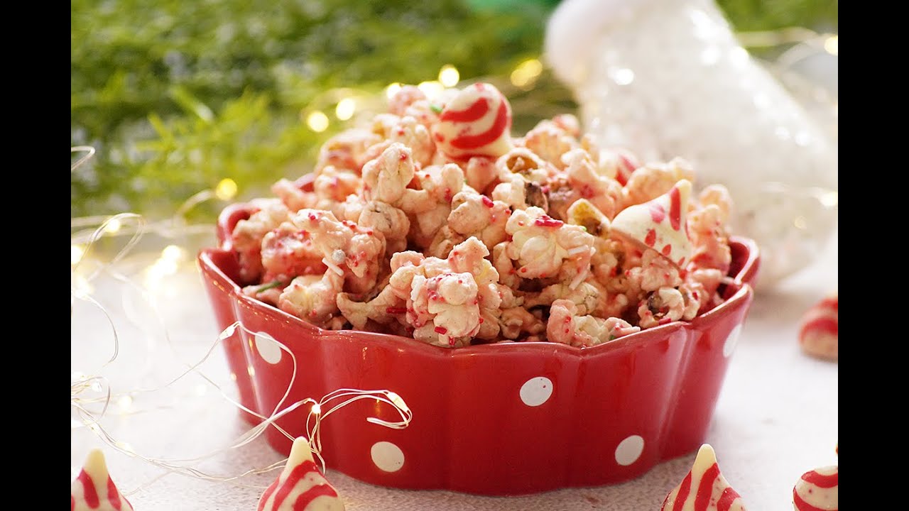 Candy Cane Kiss Popcorn Recipe - Holiday Snack Recipes