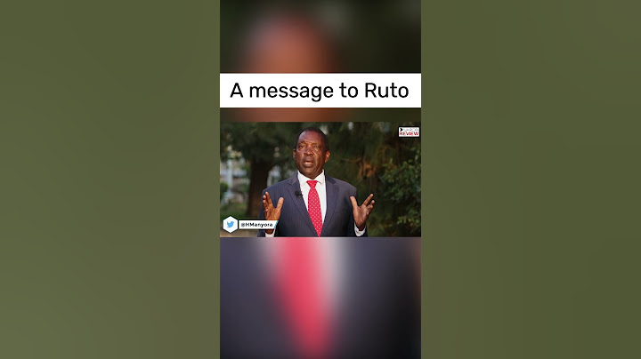 A message to Ruto