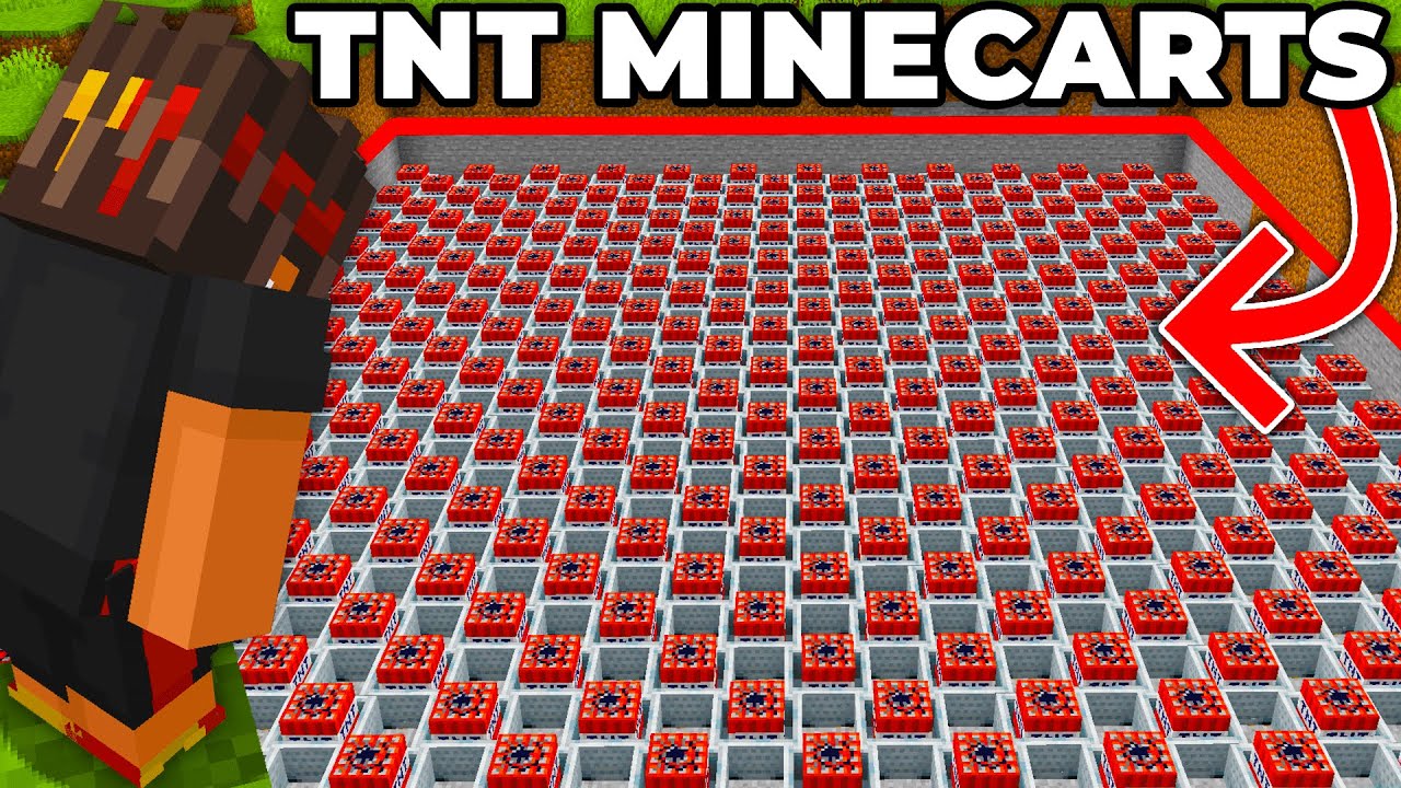Crafting 1,023 TNT Minecarts to Kill One Minecraft Player... YouTube