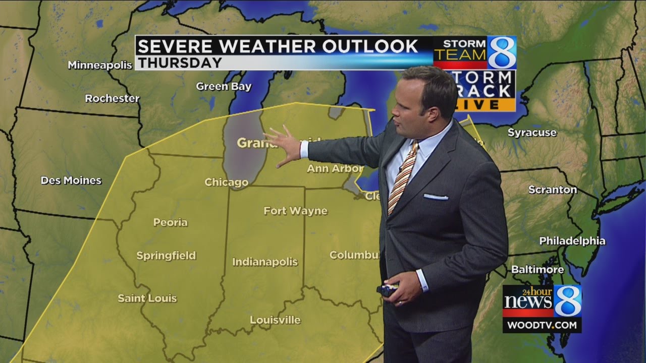Slight risk of severe weather Thursday - YouTube