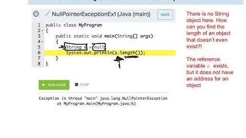Unit 03 "Strings" Lesson G NullPointerException VIDEO