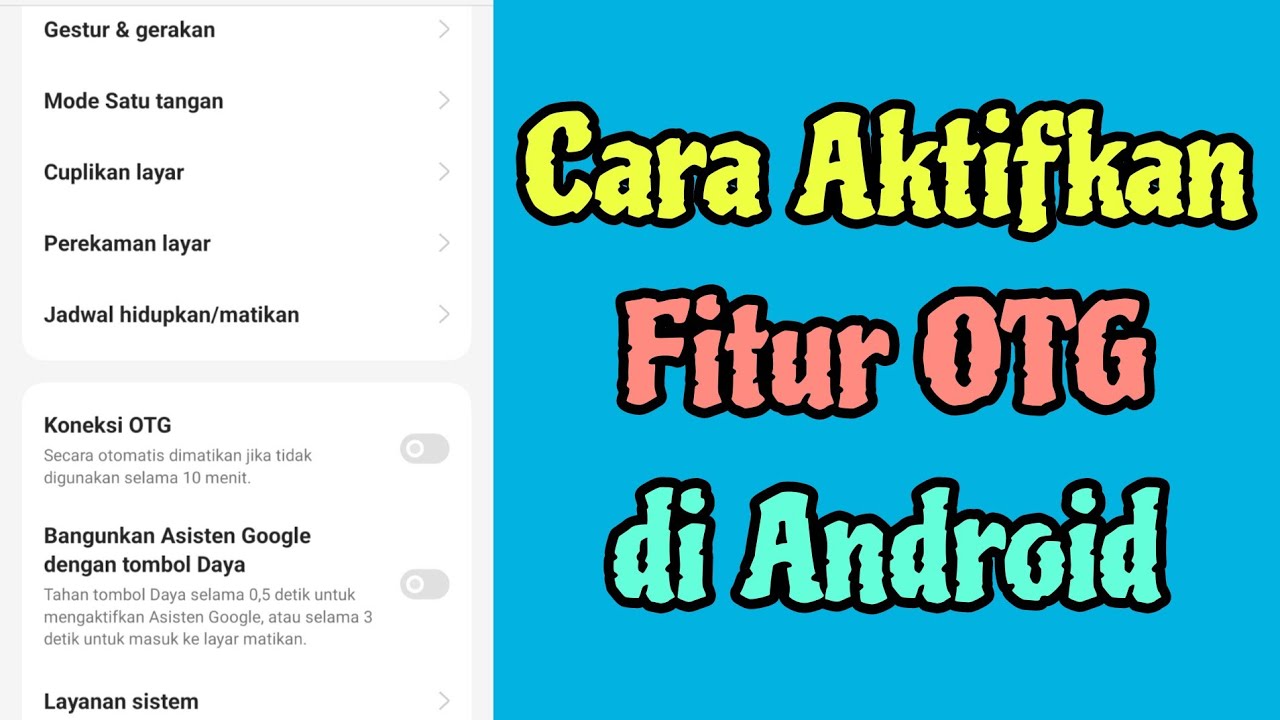Cara Cek & Mengaktifkan Fitur OTG di HP Android Tanpa Aplikasi - YouTube